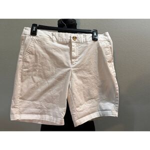 GAP Khakis Boyfriend Shorts Women's Size 4 White Casual Cotton Summer FLAWS